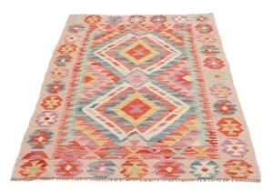 Tappeto Kilim Geometrico Rosa Azzurro 101x156 Cm