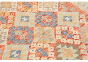 Tappeto Kilim Geometrico Rosso Mattone Celeste 95x149 Cm