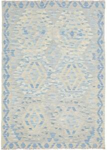 Tappeto Kilim Geometrico Azzurro Avorio 106x148 Cm