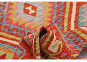Tappeto Kilim Geometrico Rosso Multicolore 102x146 Cm