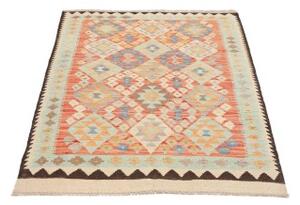 Tappeto Kilim Geometrico Rosso Mattone Celeste 95x149 Cm
