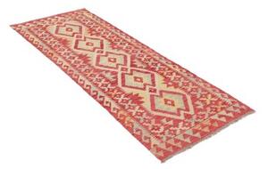 Tappeto Kilim Geometrico Rosso Beige Corsia 70x190 Cm