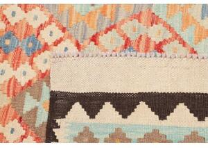 Tappeto Kilim Geometrico Rosso Mattone Celeste 95x149 Cm
