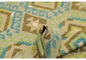 Tappeto Kilim Geometrico Verde Salvia Azzurro 104x140 Cm