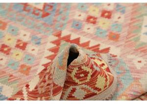 Tappeto Kilim Geometrico Rosso Mattone Beige 105x155 Cm