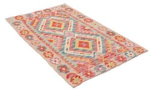 Tappeto Kilim Geometrico Rosa Azzurro 101x156 Cm