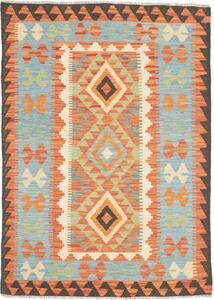 Tappeto Kilim Geometrico Azzurro Arancione 104x146 Cm