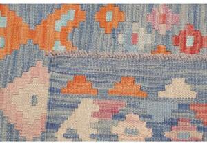 Tappeto Kilim Geometrico Azzurro Arancione 103x156 Cm