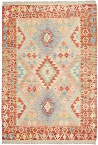 Tappeto Kilim Geometrico Rosso Mattone Beige 105x155 Cm