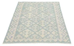 Tappeto Kilim Geometrico Celeste Avorio 99x149 Cm