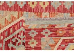 Tappeto Kilim Stilizzato Rosso Mattone Beige Corsia 58x196 Cm
