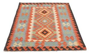 Tappeto Kilim Geometrico Azzurro Arancione 104x146 Cm