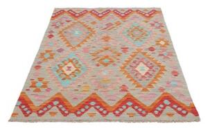 Tappeto Kilim Geometrico Grigio Azzurro Arancione 98x146 Cm