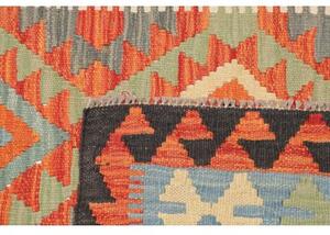 Tappeto Kilim Geometrico Azzurro Arancione 104x146 Cm