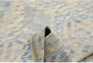 Tappeto Kilim Geometrico Azzurro Avorio 106x148 Cm