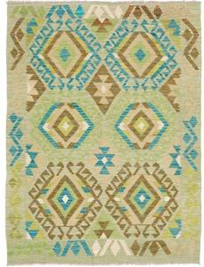 Tappeto Kilim Geometrico Verde Salvia Azzurro 104x140 Cm