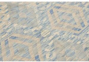 Tappeto Kilim Geometrico Azzurro Avorio 106x148 Cm
