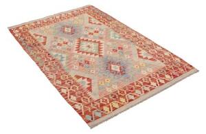 Tappeto Kilim Geometrico Rosso Mattone Beige 105x155 Cm