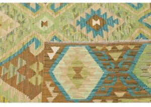 Tappeto Kilim Geometrico Marrone Verde 207x299 Cm