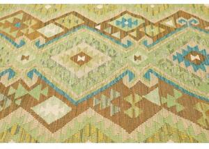 Tappeto Kilim Geometrico Marrone Verde 207x299 Cm