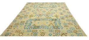 Tappeto Kilim Geometrico Beige Azzurro 208x293 Cm
