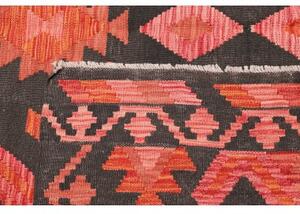 Tappeto Kilim Geometrico Antracite Corallo 209x292 Cm