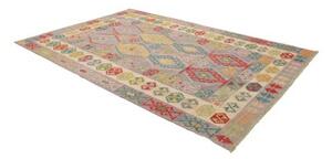 Tappeto Kilim Geometrico Grigio Multicolore 202x298 Cm