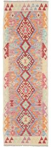 Tappeto Kilim Stilizzato Rosa Rosso Corsia 62x194 Cm