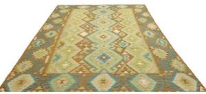 Tappeto Kilim Geometrico Marrone Verde 207x299 Cm