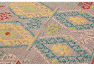 Tappeto Kilim Geometrico Grigio Multicolore 202x298 Cm