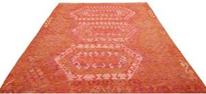 Tappeto Kilim Stilizzato Arancione Rosso 205x289 Cm