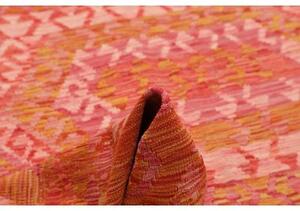Tappeto Kilim Stilizzato Arancione Rosso 205x289 Cm