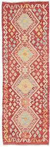 Tappeto Kilim Geometrico Rosso Beige Corsia 62x189 Cm