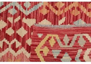 Tappeto Kilim Geometrico Rosso Beige Corsia 62x189 Cm