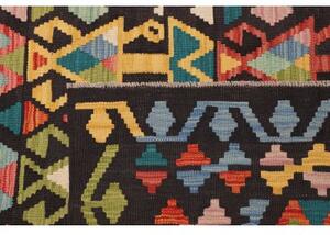 Tappeto Kilim Geometrico Nero Multicolore 204x288 Cm