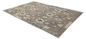 Tappeto Kilim Geometrico Verde Salvia Marrone 204x296 Cm