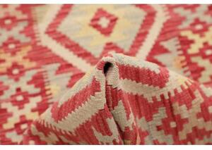 Tappeto Kilim Geometrico Rosso Beige Corsia 70x190 Cm
