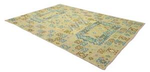 Tappeto Kilim Geometrico Beige Azzurro 208x293 Cm