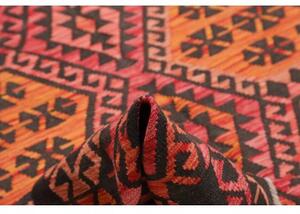 Tappeto Kilim Geometrico Rosso Corallo Nero 210x290 Cm