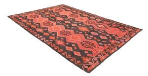Tappeto Kilim Geometrico Antracite Corallo 209x292 Cm