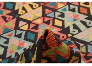 Tappeto Kilim Geometrico Nero Multicolore 204x288 Cm