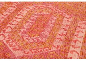 Tappeto Kilim Stilizzato Arancione Rosso 205x289 Cm