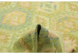 Tappeto Kilim Geometrico Verde Beige 203x298 Cm