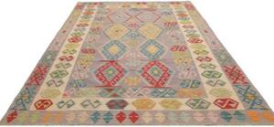 Tappeto Kilim Geometrico Grigio Multicolore 202x298 Cm