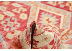 Tappeto Kilim Stilizzato Rosso Avorio 199x292 Cm