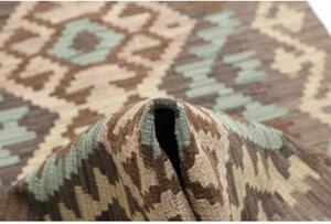 Tappeto Kilim Geometrico Marrone Beige Corsia 85x288 Cm