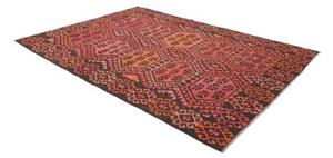 Tappeto Kilim Geometrico Rosso Corallo Nero 210x290 Cm