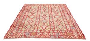 Tappeto Kilim Geometrico Rosso Mattone Beige 179x235 Cm