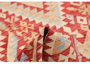 Tappeto Kilim Geometrico Rosso Beige 179x232 Cm