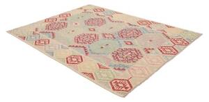 Tappeto Kilim Stilizzato Azzurro Rosso 178x229 Cm